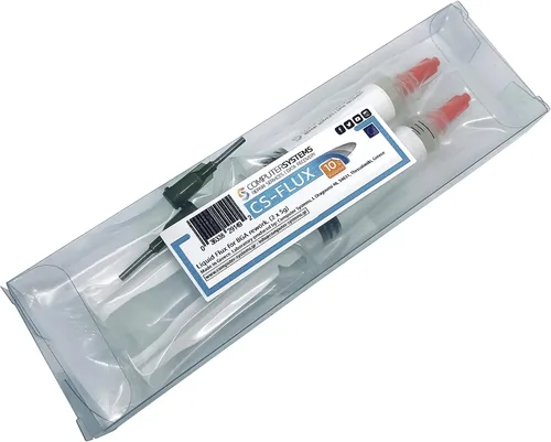 Vista 8 de CS-Flux 0.35 oz (2x5g) Flujo líquido libre de halógenos de baja viscosidad para reprocesamiento de componentes BGA, reflujo ideal para reparaciones