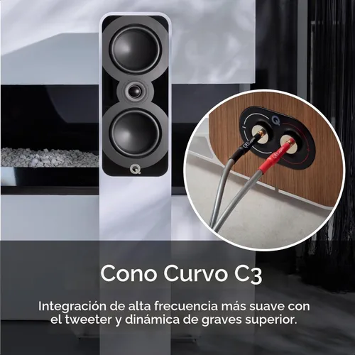 Vista 4 de Q Acoustics 5040 - Altavoces de pie – Holme Oak Pair Roble Holme