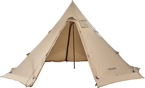 Vista 11 de VEVOR Tienda Caliente, Tiendas de Campaña Tipi Calientes con Toma para Estufa, Tiendas de Campaña Portátiles de Invierno con Faldón para Nieve