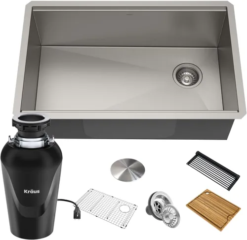 Vista 10 de KRAUS Kore KWU1101-17-PGM - Fregadero de cocina con estación de trabajo de 17 pulgadas con cuenco individual en PVD, de acero inoxidable de calibre