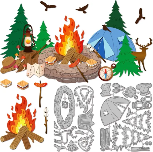 Vista 9 de GLOBLELAND Herramientas para asar a la parrilla, troqueles de corte para hacer tarjetas, troqueles de corte de barbacoa de primavera para bricolaje