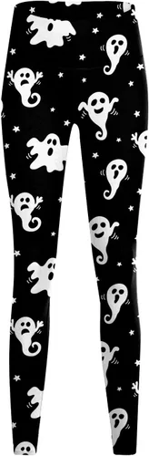 Vista 2 de EDCRF Moda de otoño para mujer, Halloween, 2023, de longitud completa, divertidos, gráficos, elásticos, leggings acampanados