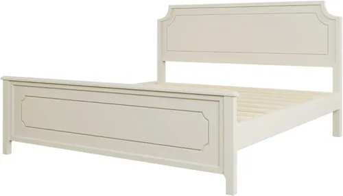 Vista 4 de Harper & Bright Designs Cama de plataforma tamaño King con cabecero y estribo, base de cama King de madera de goma con listones resistentes