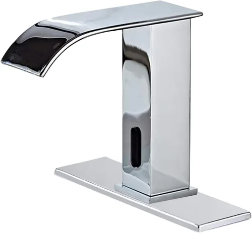 Vista 8 de Grifo automático del lavabo del cuarto de baño sin contacto de la cascada negra AC/DC accionado