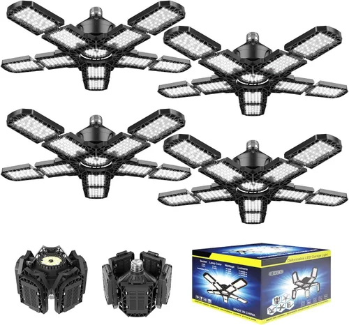 Vista 8 de Nexillumi - Paquete de 2 lámparas LED de garaje de 180 W, 36000 lm, luces LED de techo para garaje con base media E26/E27, 6000 K de iluminación