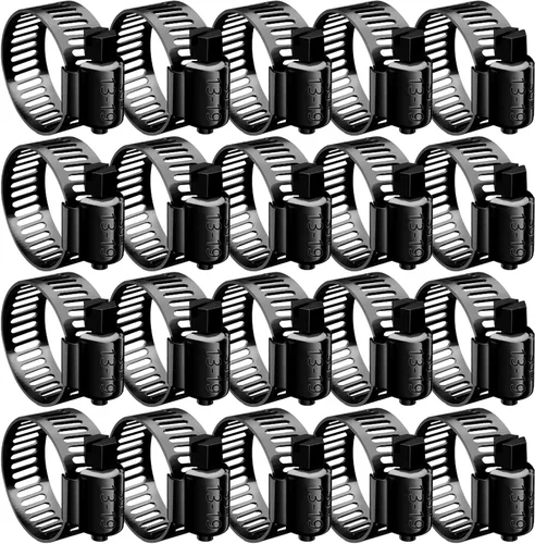 Vista 16 de BOTTEN 15 piezas Abrazadera de manguera negra, 1-1/3" - 2-1/4" (33-57mm) Abrazaderas de manguera de acero inoxidable 304, juego de surtido