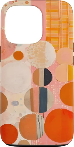 Vista 10 de iPhone 16 Abstract Boho Warm Orange and Pink Mid Century Modern Case