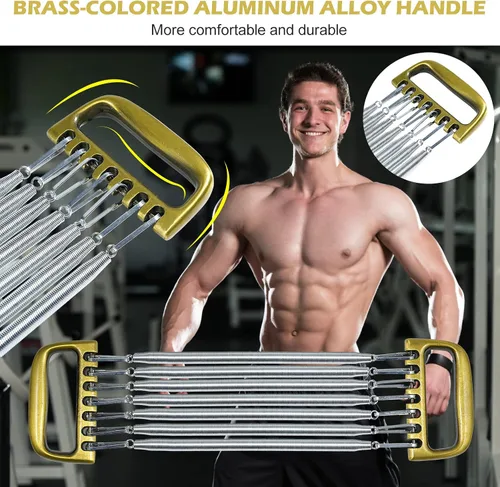 Vista 3 de Expansor de pecho desmontable para hombres, entrenamiento muscular, fortalecer fitness, hogar, oficina, brazo, 7 primavera, ejercicio, culturismo