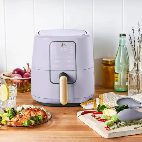 Vista 7 de Beautifu - Freidora de aire digital de 3 cuartos de galón con tecnología TurboCrisp, diseño compacto de encimera con 4 ajustes preestablecidos