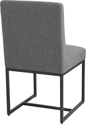 Vista 9 de 55 Downing Street Silla de comedor Myles de tela gris y metal negro