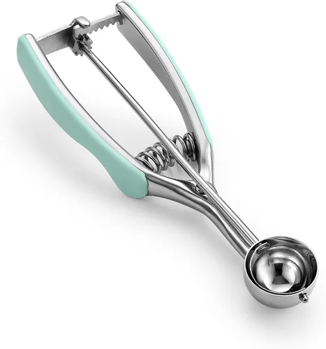 Vista 11 de Spring Chef - Cuchara de melón de acero inoxidable extra pequeña, #100, color negro Mini Cookie Scoop for Baking with Trigger Release, Watermelon