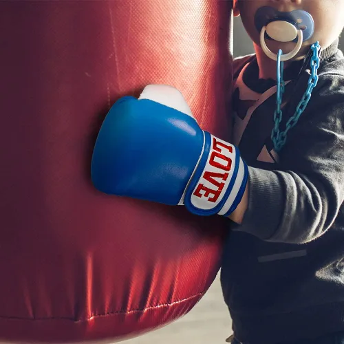 Vista 7 de Guantes de boxeo personalizados para niños, guantes de boxeo bordados personalizados para bebés, regalo de cumpleaños para niños pequeños