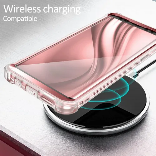 Vista 7 de Dexnor Funda compatible con Samsung Galaxy S9 Plus con protector de pantalla, marco galvanizado, cubierta trasera transparente, resistente 360