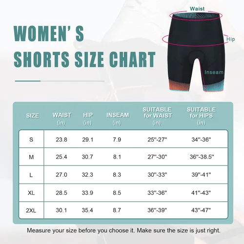Vista 6 de NORTHHILL Pantalones cortos de ciclismo acolchados para mujer, pantalones cortos de ciclismo de cintura alta con forro 4D acolchado de gel Spin