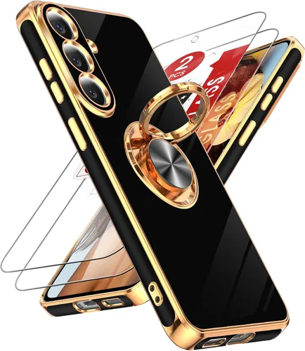 Vista 30 de LeYi Funda para iPhone XR: con Protector de Pantalla de Vidrio Templado [Paquete de 2] Soporte de Anillo Giratorio de 360°, Soporte Magnético