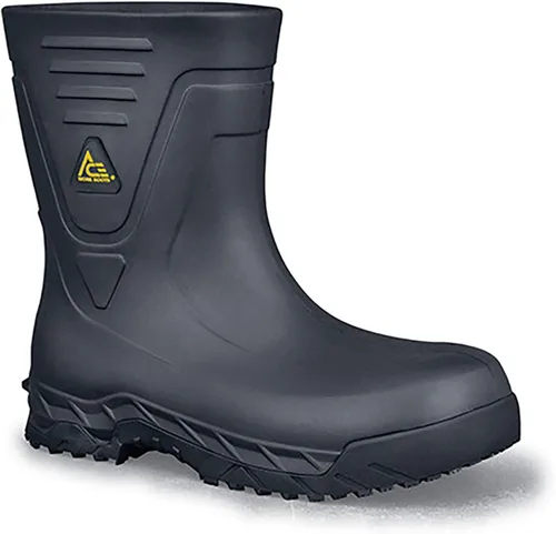 Vista 2 de Shoes for Crews Bullfrog Pro II, Men's, Women's, Unisex Composite Toe (CT) Work Boots, Slip Resistant, Water Resistant, Black