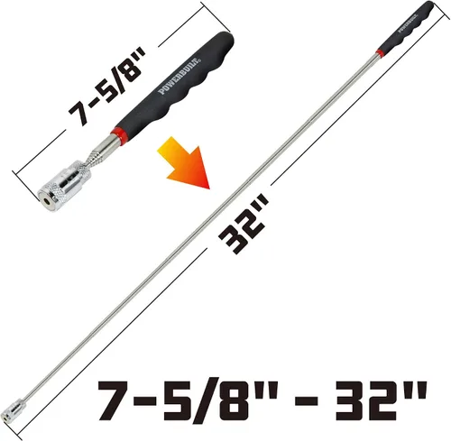 Vista 4 de Powerbuilt Herramienta de recogida magnética telescópica con luz LED de 8 lb - 940606