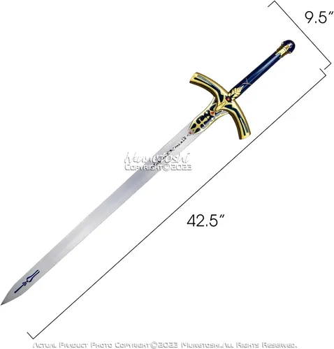 Vista 3 de 46" de acero inoxidable sable larga espada fantasía anime disfraz juego de cosplay