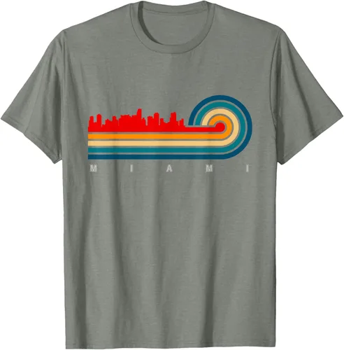 Vista 25 de Camiseta Retro City of Miami Florida, Negro