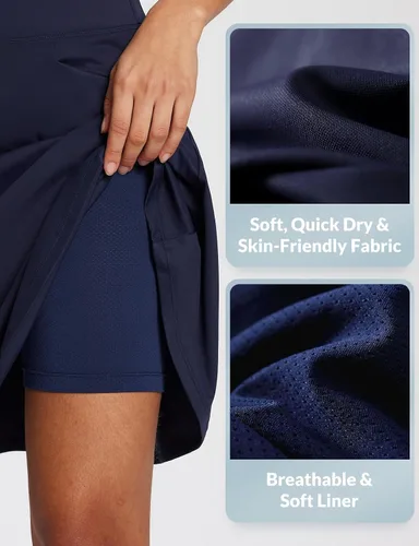 Vista 4 de BALEAF Falda pantalón de 20 pulgadas para mujer, faldas de golf, longitud a la rodilla, para tenis, casual, atlética, con bolsillos de pickleball