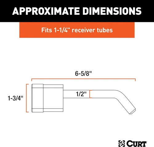 Vista 2 de CURT Cerradura de enganche de remolque 23020, diámetro de pasador de 1/2 pulgada, se adapta al receptor de 1-1/4 pulgadas
