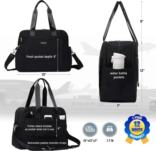 Vista 6 de Bolso bandolera de viaje ligero para mujer, de 15.6 pulgadas