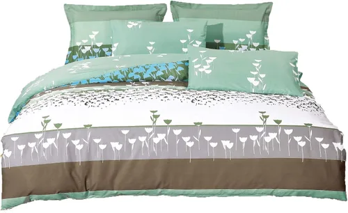 Vista 4 de Swanson Beddings Juego de cama floral 100% algodón: Funda de edredón, fundas de almohada., Algodón, Completo