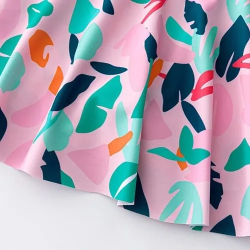 Vista 8 de WXBDD - Traje de baño para niña de 2 a 11 años, falda para niños, lindos trajes de baño de dibujos animados para bebé, ropa de playa