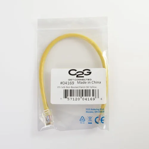Vista 83 de C2G, cables Cat 6, parche de cables sin arranque, Negro