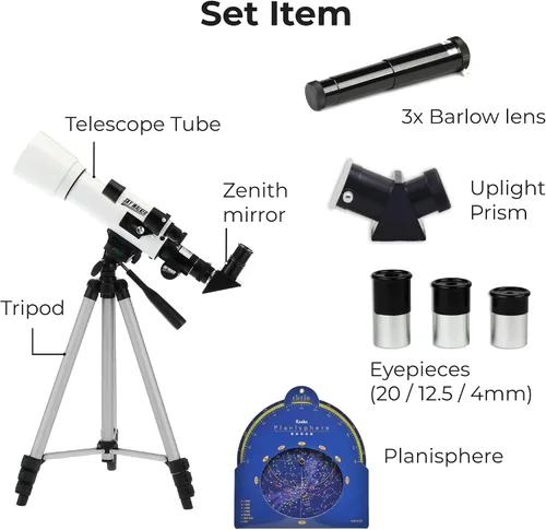 Vista 6 de Kenko Telescopio Sky Walker SW-0, Telescopio refractor, para observaciones de cielo estrellado y suelo, peso ligero, blanco, 111161