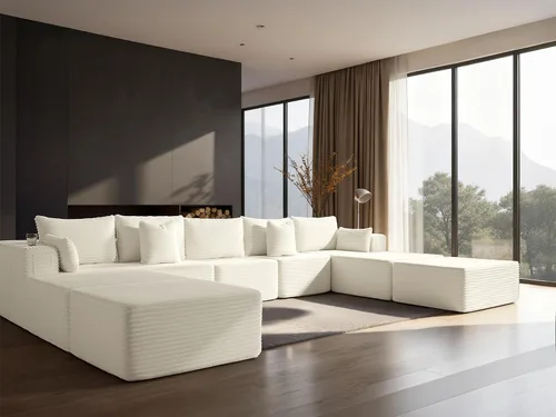 Vista 87 de Sofá modular de gran tamaño de 108 pulgadas, cómodo sofá deshuesado en forma de U para sala de estar, asientos extra profundos, sin montaje, sofá