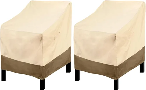 Vista 12 de RosieLily Fundas para sillas de exterior, fundas para sillas de patio, impermeables, 600D, resistentes, apilables, para muebles de patio, estándar