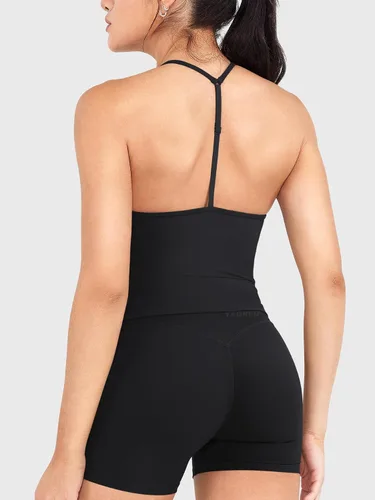 Vista 5 de YEOREO CoreFlex Impact Halter - Camiseta sin mangas para mujer Negro