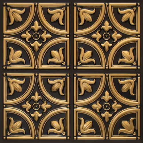 Vista 2 de Azulejos decorativos de PVC para techo de estaño sintético (pegamento), 24 x 24 pulgadas, 2 x 2 pies, paquete de 6, 24 pies cuadrados - D148