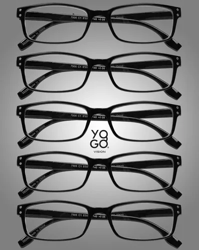 Vista 5 de Yogo Vision Reading Glasses Men & Women Readers Spring Hinge Lightweight Eyeglasses Style Anti Glare Filter 5 Pairs
