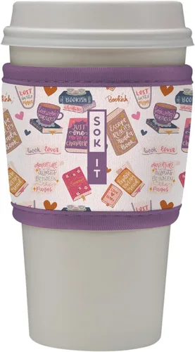 Vista 175 de Sok It HotSok Coffee & Tea - Funda de neopreno con aislamiento reutilizable (floral abstracto)