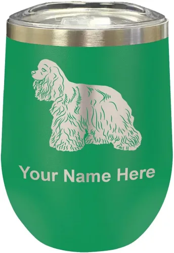 Vista 10 de LaserGram Vaso de vino de acero inoxidable de doble pared, grabado personalizado incluido (negro)