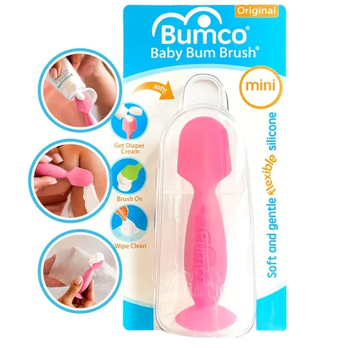 Vista 10 de Mini BabyBum - Brocha de crema para rozaduras. Aplicador de crema para rozaduras hecho de silicona suave, Rosado y gris