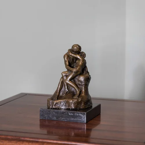 Vista 3 de El beso estatuas de bronce esculturas decoración para el hogar Rodin Metal Figurines TPE-186