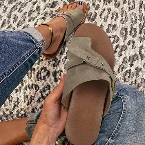 Vista 116 de Ladmiple Sandalias ortopédicas florales de moda 2023 con soporte de arco, zapatillas romanas casuales con puntera abierta