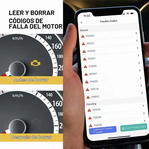 Vista 4 de Escáner de diagnóstico Bluetooth OBD2 para automóvil, ELM327 Herramienta de lectura y reinicio de código de motor, dispositivo de monitor de datos