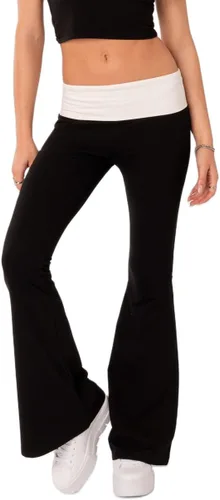 Vista 2 de KMBANGI Women Skinny Pants Low Rise Bootcut Stretchy Yoga Flare Pants Long Y2k Joggers Sweatpants Lounge Streetwear