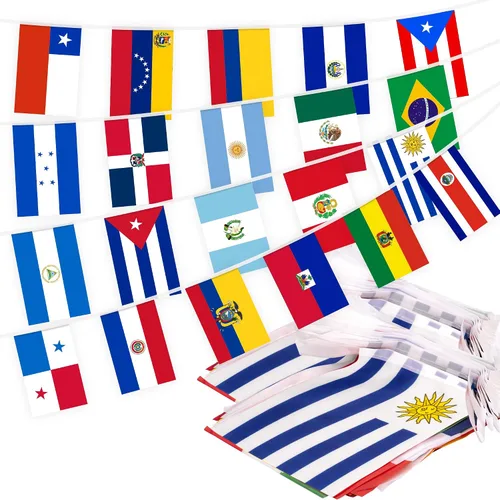 Vista 7 de Banderín de bandera de América Latina de 21 países, mini banderines pequeñas banderines banderines, banderas latinas para el mes hispano patrimonio