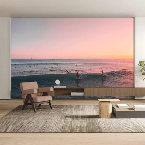 Vista 24 de Murales de pared 3D de estrellas de montañas, cielo nocturno, arte mural para despegar y pegar, calcomanías de pared extraíbles para sala de estar