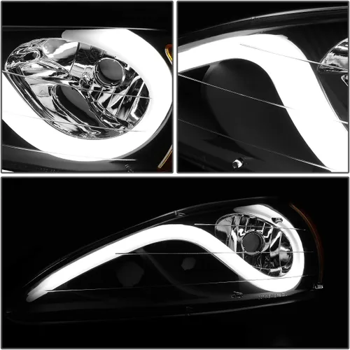 Vista 4 de DNA MOTORING LED DRL - Faro delantero para parachoques delantero, compatible con PONTIAC GRAND AM 99-05, negro/ámbar, HL-HPL-PGAM99-BK-AM