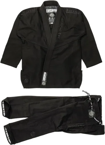 Vista 2 de Tatami Fightwear Estilo Black Label Jiu Jitsu Gi para hombre con chaqueta de tejido perla premium de 550 GSM, pantalones BJJ y bolsa