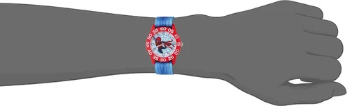 Vista 2 de Marvel Spider-Man WMA000178 Spider-Man Reloj analógico de cuarzo azul para niños, Azul, Classic