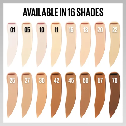 Vista 7 de Maybelline Super Stay - Maquillaje corrector líquido, corrector de cobertura completa, hasta 30 horas de duración, resistente a la transferencia, SS