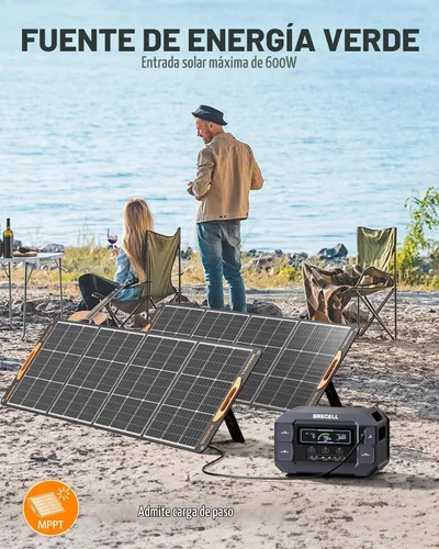 Vista 7 de GRECELL Estación de Energía Portátil 2200W Generador Solar 1126Wh Paquete de Batería LiFePO4 con Carga AC de 1200W y Carga Solar de 800W, Carga