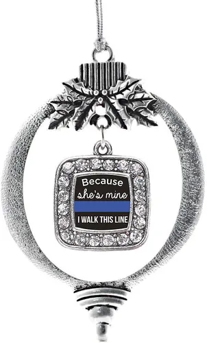 Vista 102 de Inspired Silver - Bon Voyage Cruise Ship Charm Ornamento – Adornos navideños cuadrados de plata con joyas de circonita cúbica